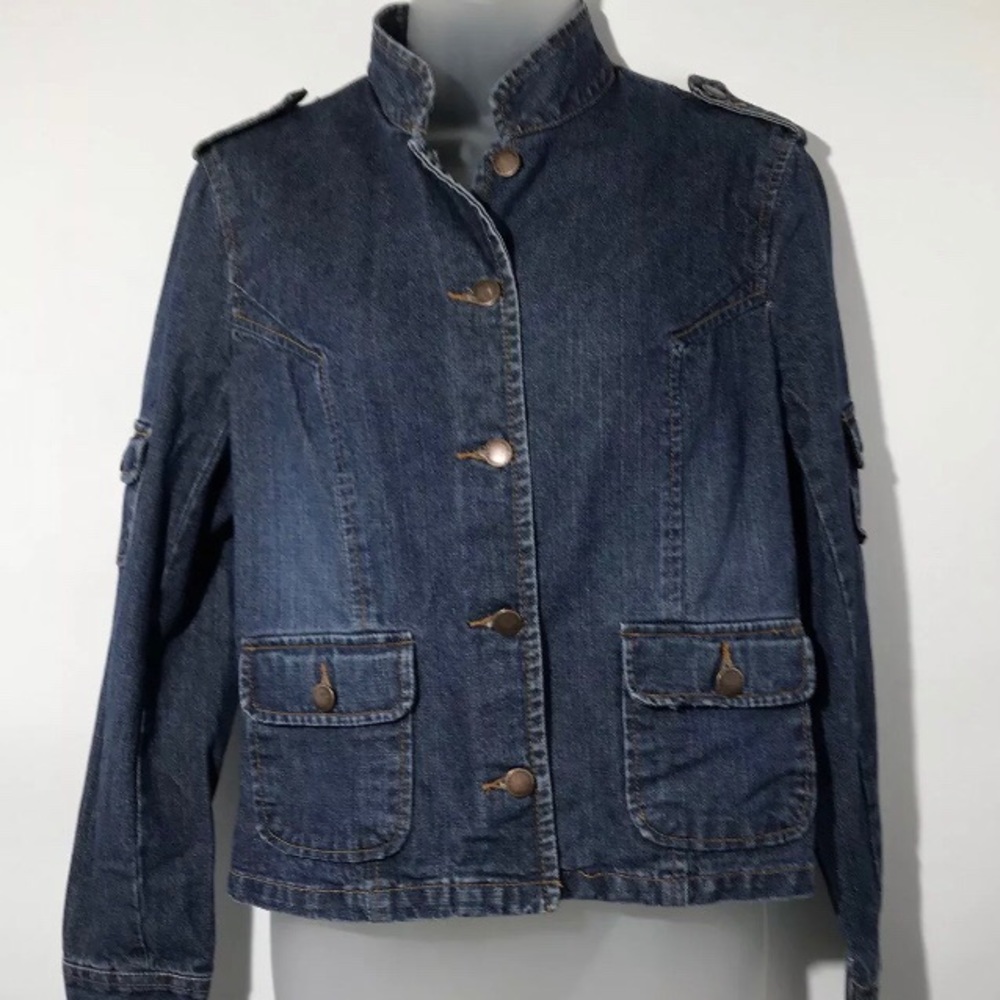 🐼Women's Denim Jean Jacket Military Style